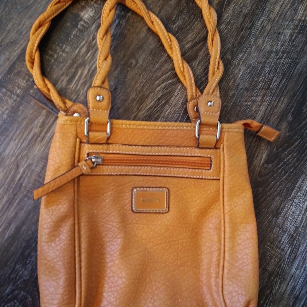 Rosetti Burnt Orange Braided Straps Tote Bag